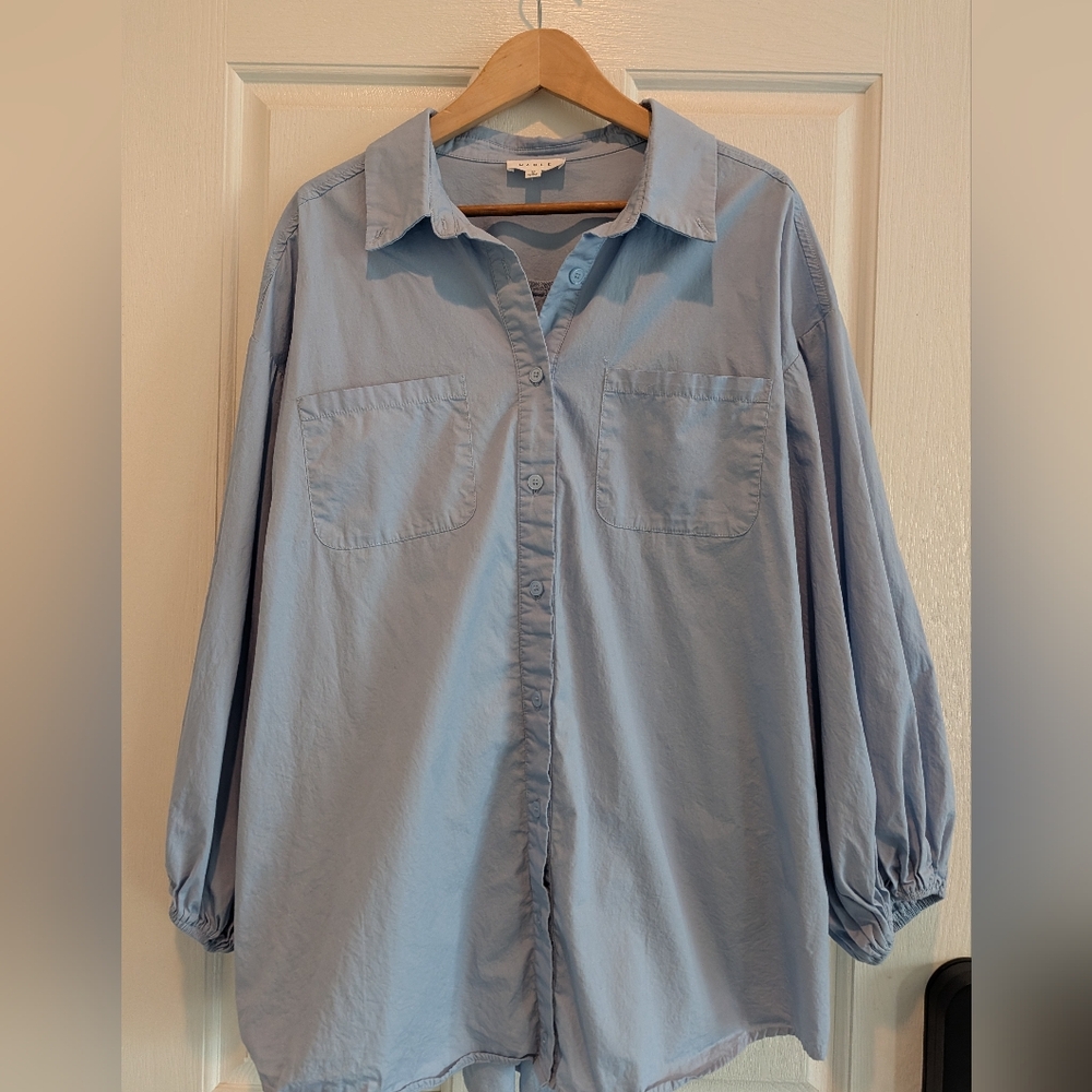 MABLE- Light Blue Oversized Blouse/ Coverup